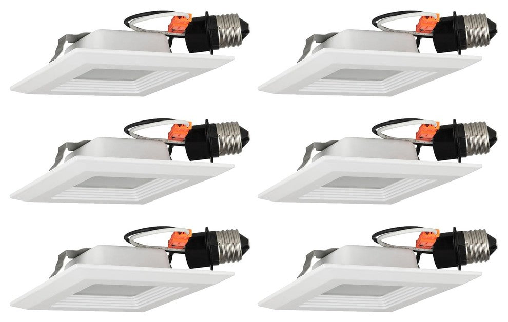 6 Pack Sunlite 9 Watt Led Retrofit Downlight, Dimmable, Medium Base, Warm White