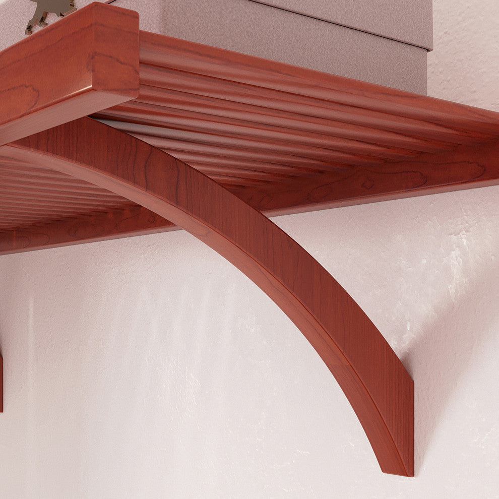 Solid Wood Walk-In Closet Organizer with 5-Drawers, Red Mahogany