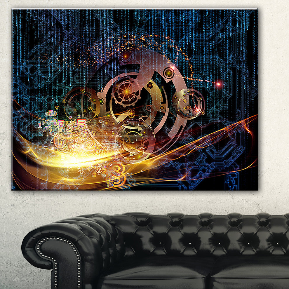 "Lights of Gears" Abstract Digital Art Canvas Print