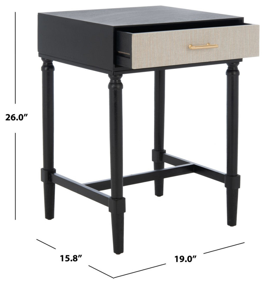 Safavieh Estella 1 Drawer Accent Table, Black