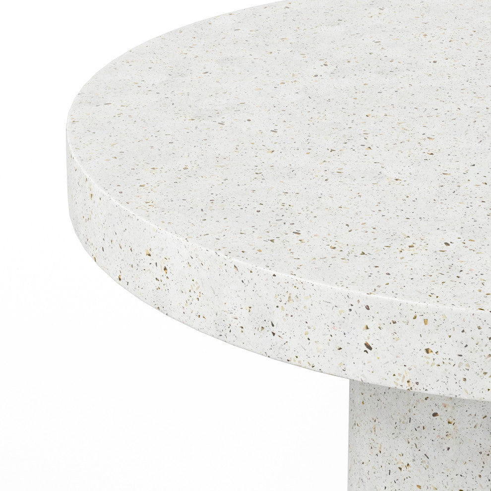 Mixx, Circa, Bar Height Dining Table, 47.25"Dia., Ivory Terrazzo