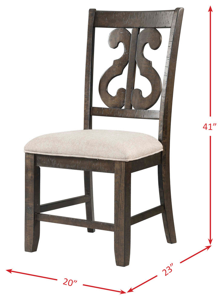 Stanford Wooden Swirl Back Side Chair Set