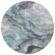 Machine Washable Indoor/Outdoor Chantille ACN1908 Teal 8' x 8' Round Rug