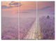 "Path Through Blooming Heather" Metal Wall Art, 3 Panels, 36"x28"