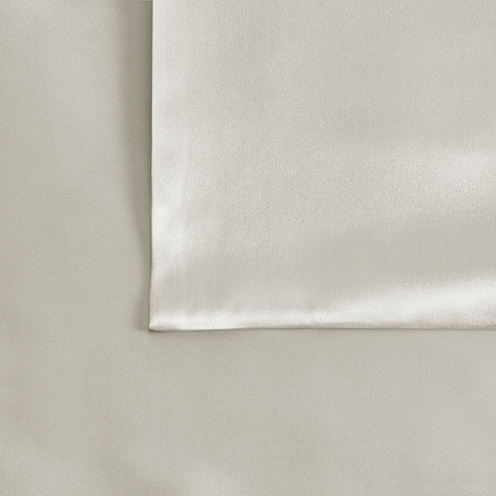 Madison Park Mulberry Silk Luxury Single Pillowcase, Ivory, Standard