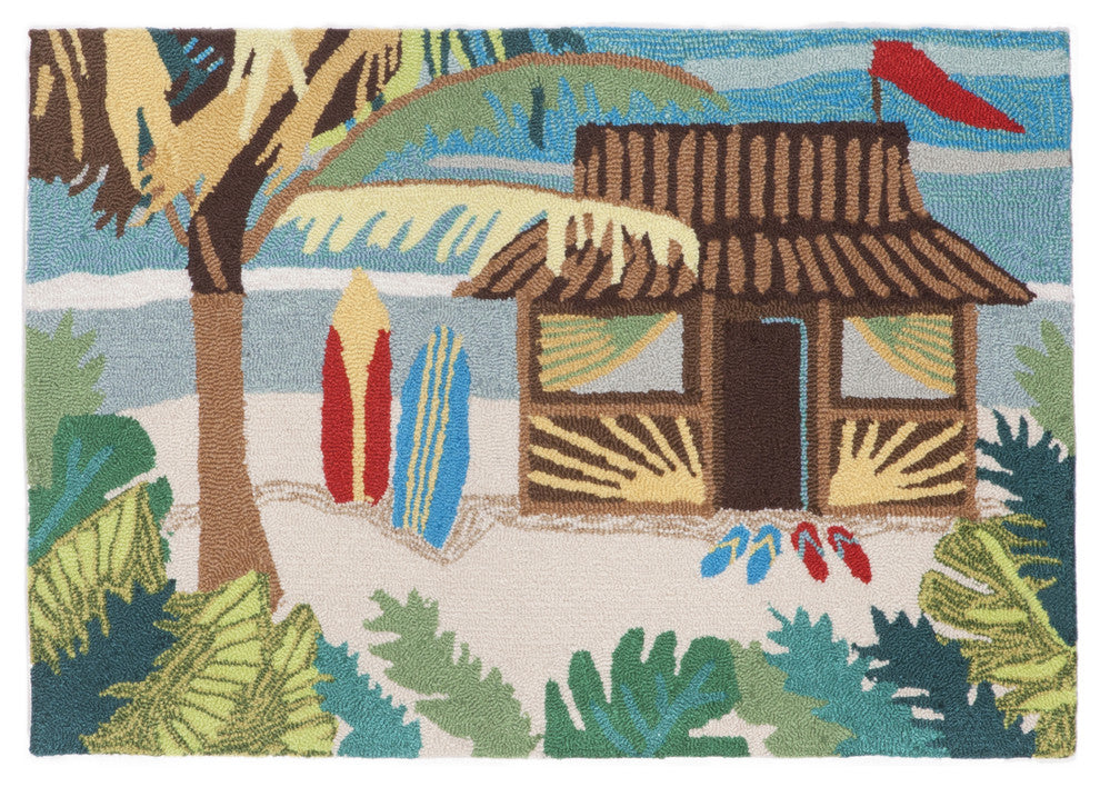 Frontporch Tiki Hut Indoor/Outdoor Rug Multi 1'8"x2' 6"