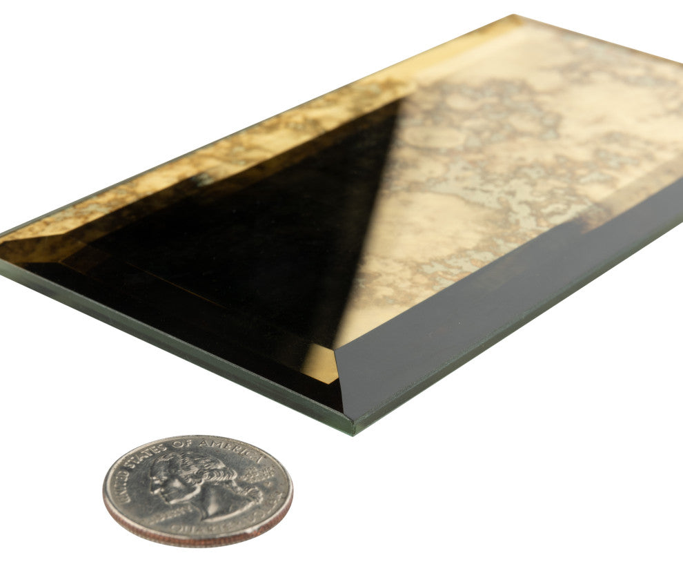 Lustre Beveled Antique Gold Glass Wall Tile