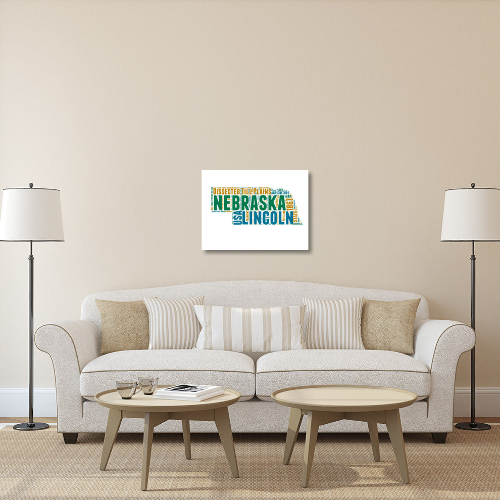 "Nebraska Word Cloud Map" Fine Art Print