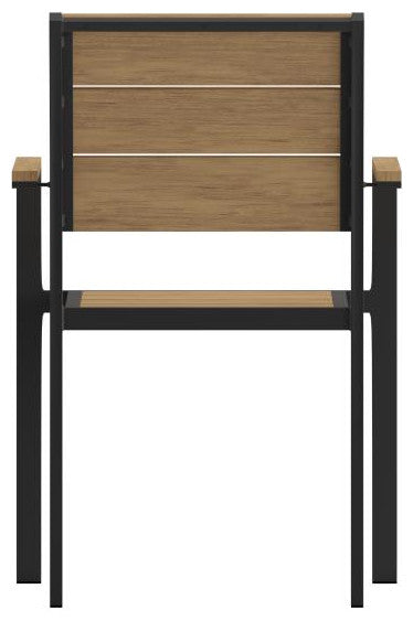 Finch Commercial Grade Stackable Patio Chair with Arms, Natural