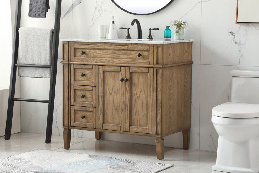 Elegant VF12536DW 36" Single Bathroom Vanity, Driftwood