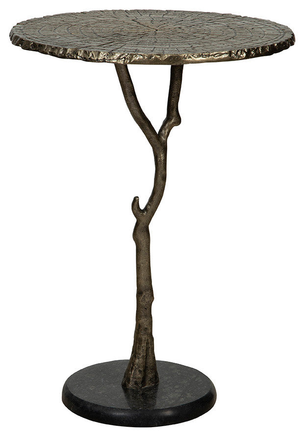 Twigs Aluminum End Table, Deep Gray