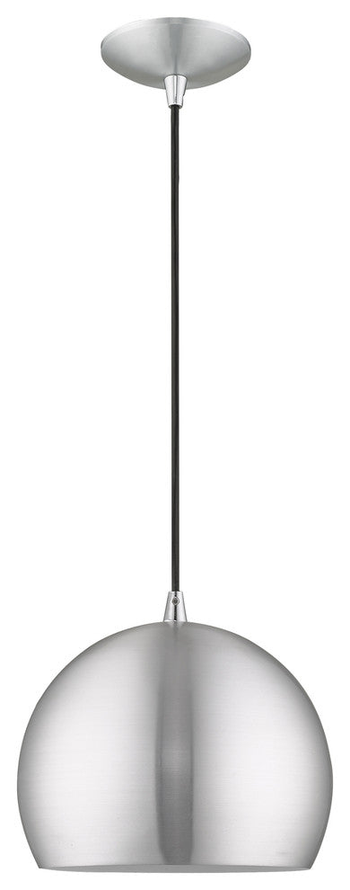 Livex Lighting Brushed Aluminum 1-Light Mini Pendant