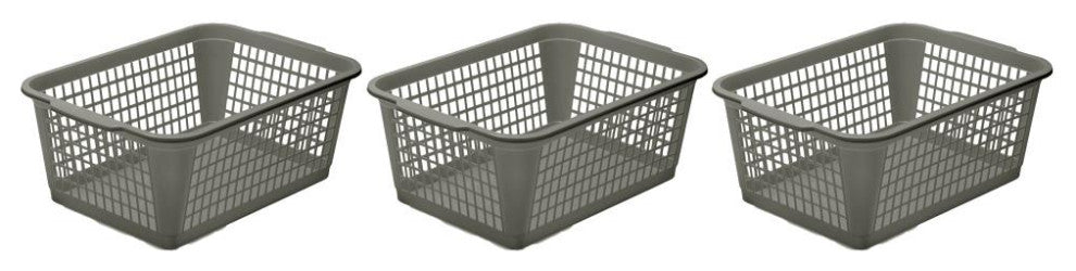 Large Plastic Storage Basket, 32-1184, Grey, 3