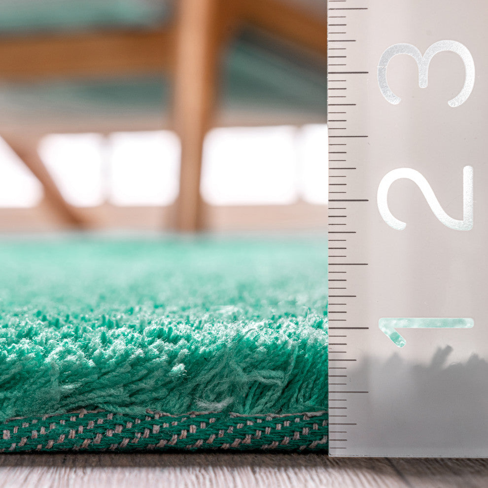 Nuloom Hand-Tufted Ombre Shag Os02 Rug, Turquoise 2'6"x8'runner