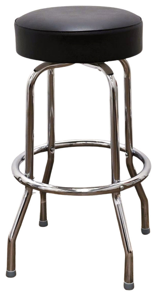 Retro Home Single Ring 30" Swivel Bar Stool, Black