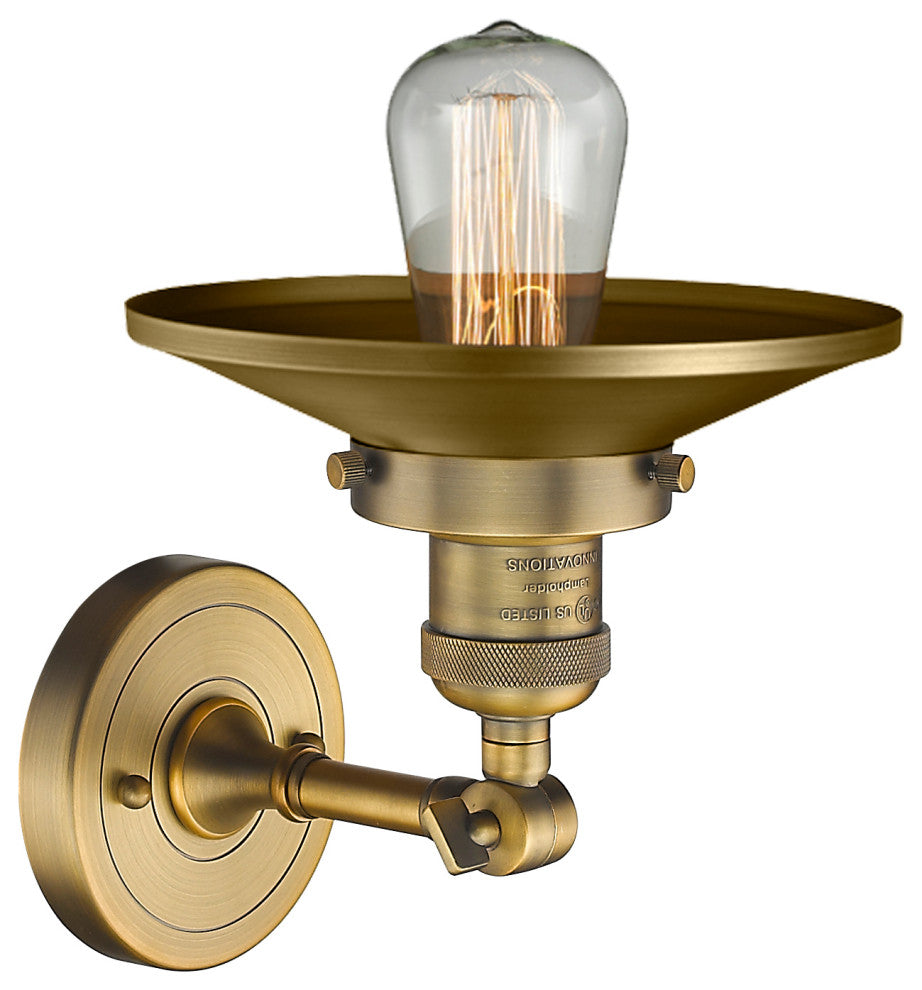 Railroad 1-Light Sconce, Brushed Brass