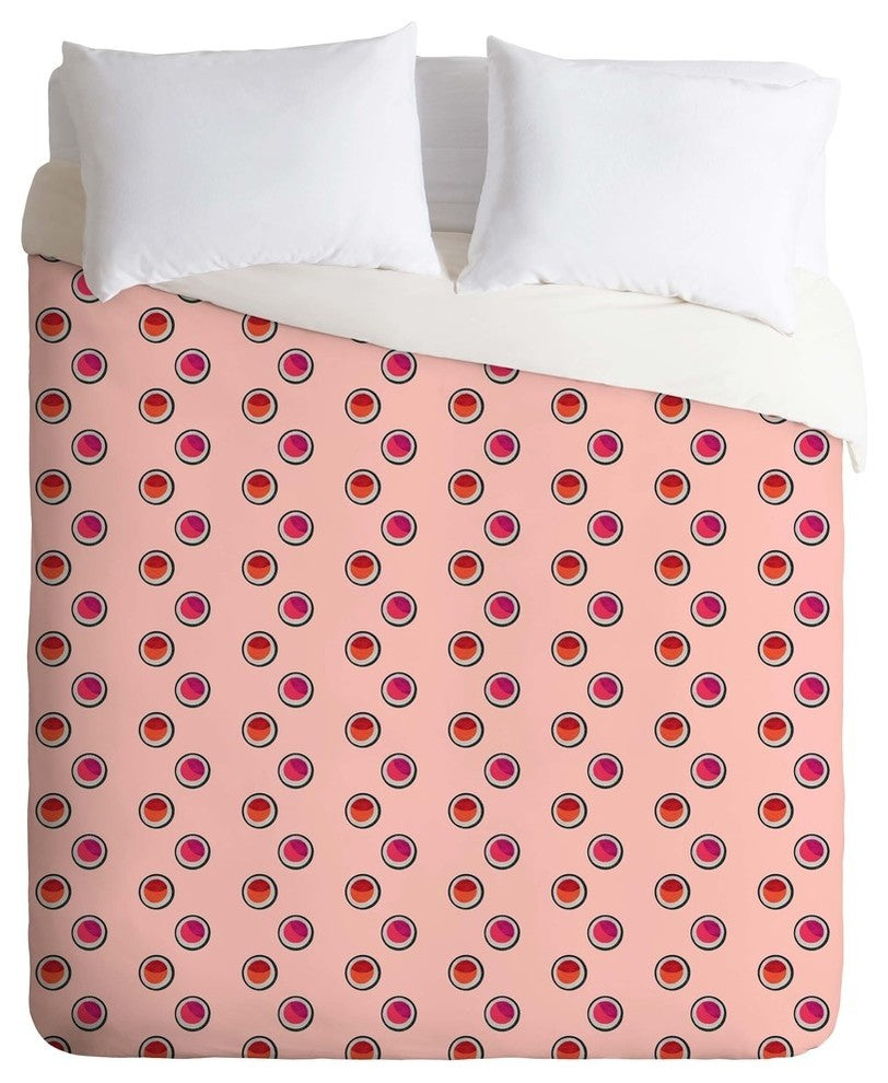 Deny Designs Laura Redburn Circle Spot Dot Pink Duvet Cover - Lightweight
