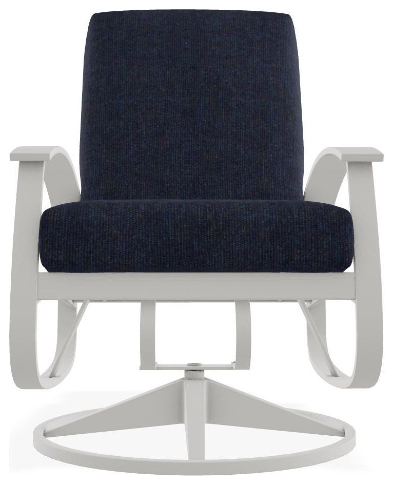 Belle Isle Cushion Outdoor Swivel Rocker, Indigo/Snow
