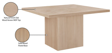 Belinda Beech Wood and Oak Veneer Dining Table, Oak, 54" W X 54" D, 1 Table