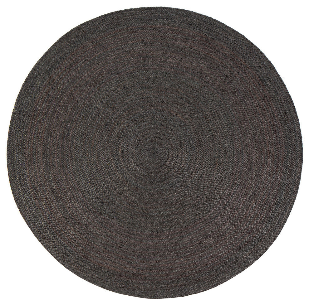 Kerala Jute Area Rug, Gray, 4' Round
