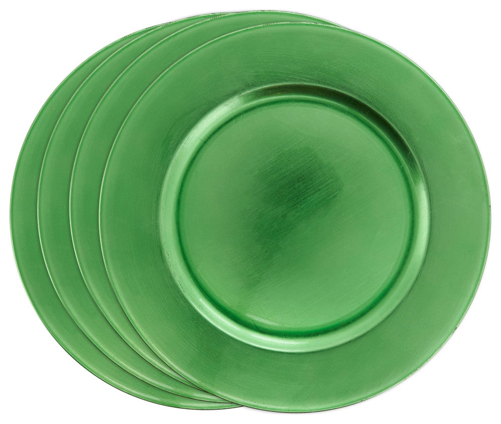 Classic Design Charger Plate, Set of 4, Green