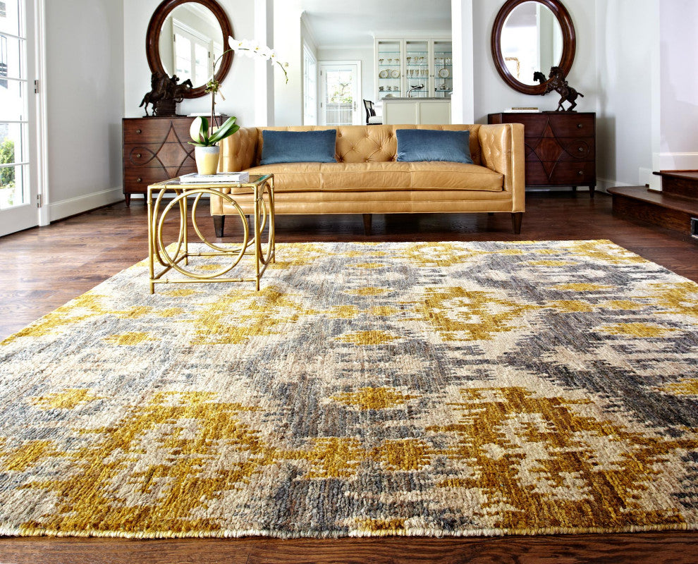 Xavier XV-04 Grey-Gold Area Rug, 8'6"x11'6"