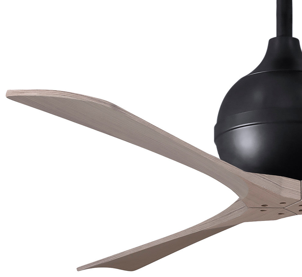 Irene-3 Paddle Fan, Matte Black, 52", Gray Ash Blades