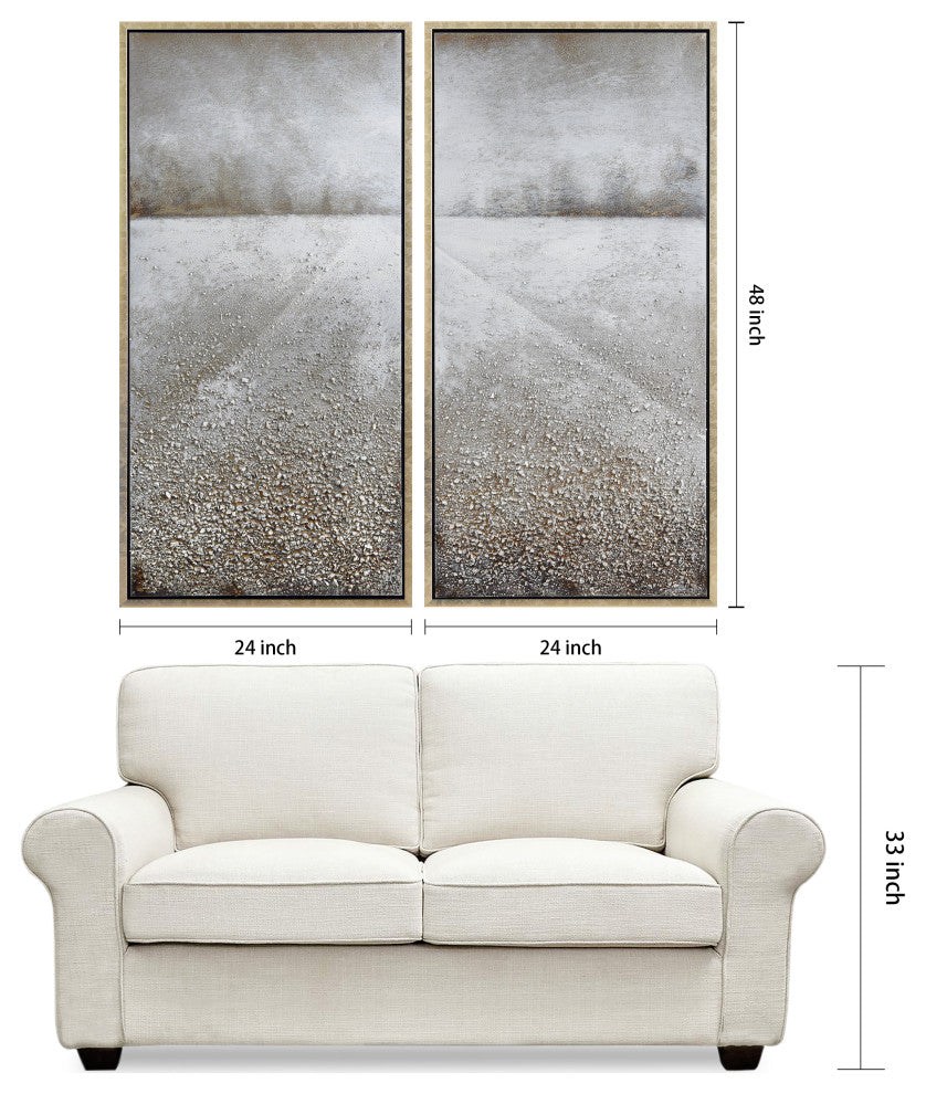 Pebble Road Textured Metallic Hand Painted Wall Art by Martin Edwards