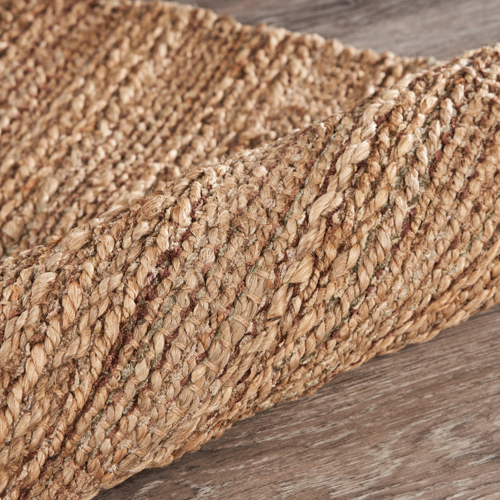 Traditional Brown Organic Jute Area Rug, 9'x12'