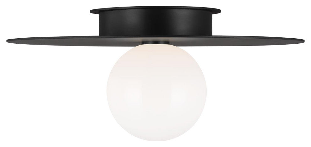 Nodes Large Flush Mount, Midnight Black