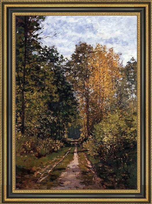 Claude Oscar Monet Path in the Forest Framed Premium Canvas Print, 18"x27"