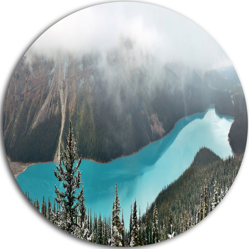 Beautiful Petyo Lake Panorama, Landscape Round Wall Art, 36"