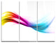 "Rainbow Shade Waves" Digital Metal Wall Art, 3 Panels, 36"x28"
