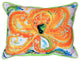Pair of Betsy Drake Orange Octopus Large Indoor/Outdoor Pillows