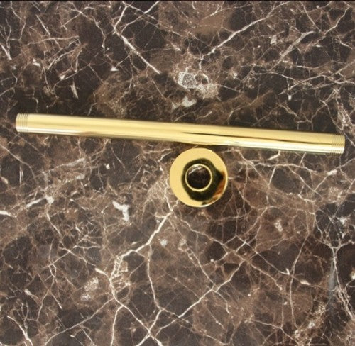 Ceiling Mounted Gold Shower Arm Round Shape Brass Shower Head Holder