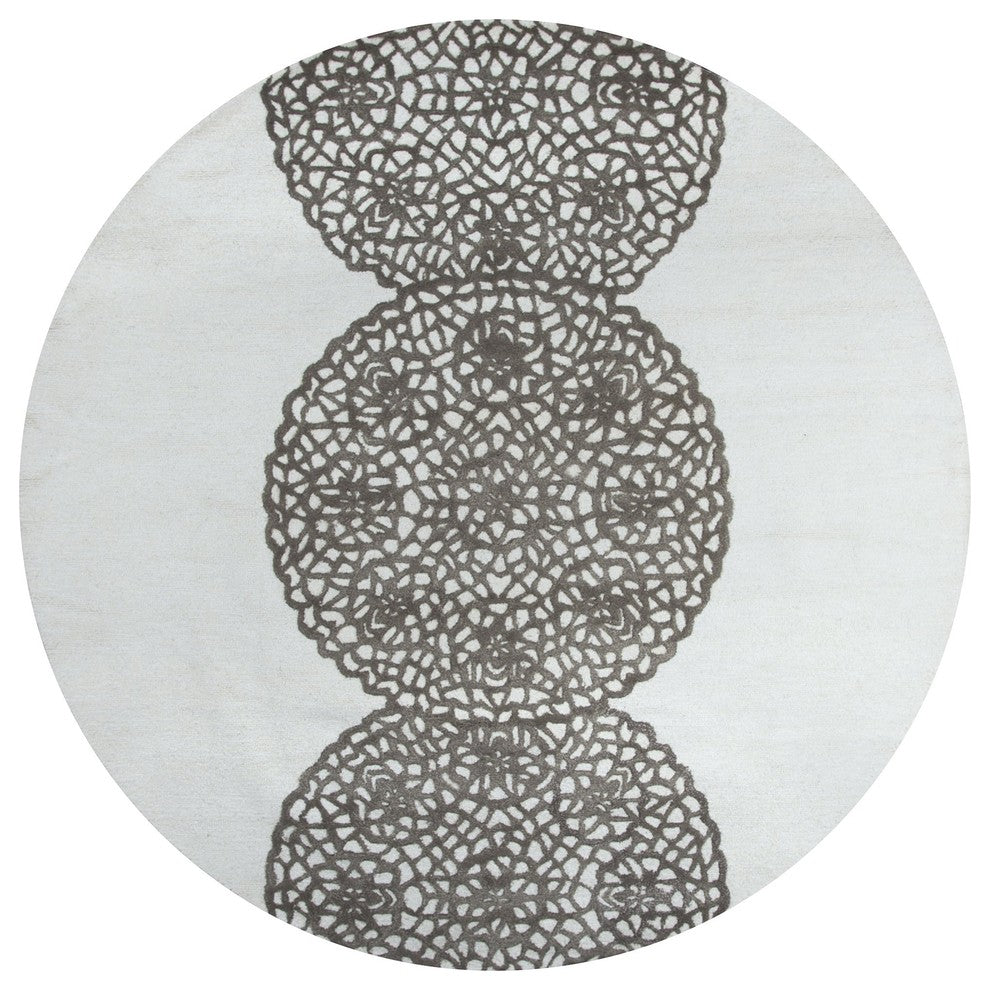 Rizzy Home Dimensions DI2456 Gray Medallion Area Rug, Rectangular 5'x8'