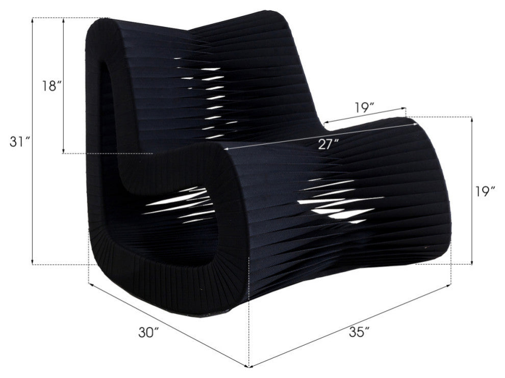 Seat Belt Rocking Chair, Black/Black