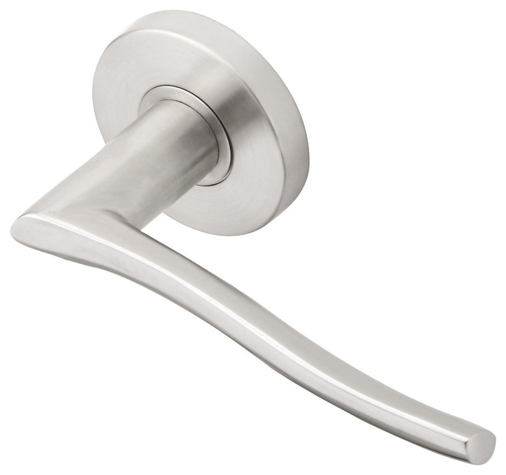 Waterfall Lever, Tubular Passage, Satin Stainless Steel, 2-3/8" Backset
