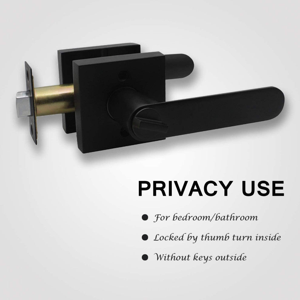 Heavy Duty Door Handle with Lock for Interior Doors, Set of 5