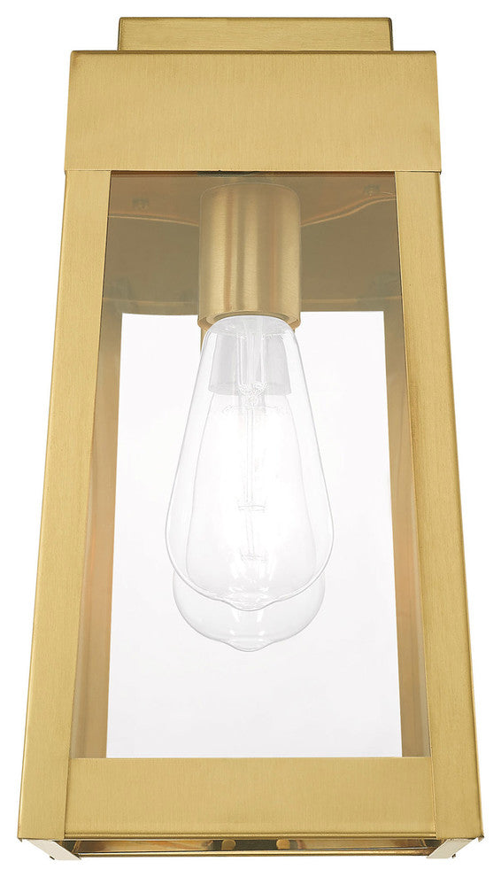 Livex Lighting Satin Brass 1-Light Outdoor Wall Lantern