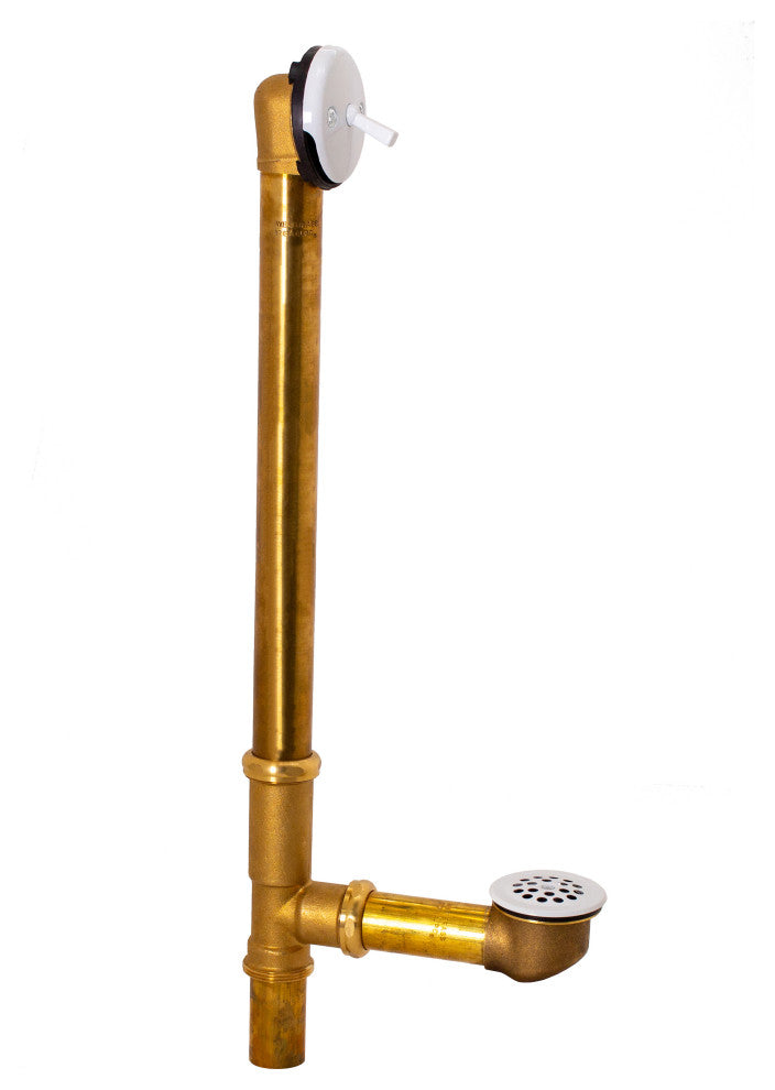 Beehive Grid Bath Waste - 22" Make-Up, 20 Ga. Tubing In Oil Rubbed Bronze, Powder Coated White