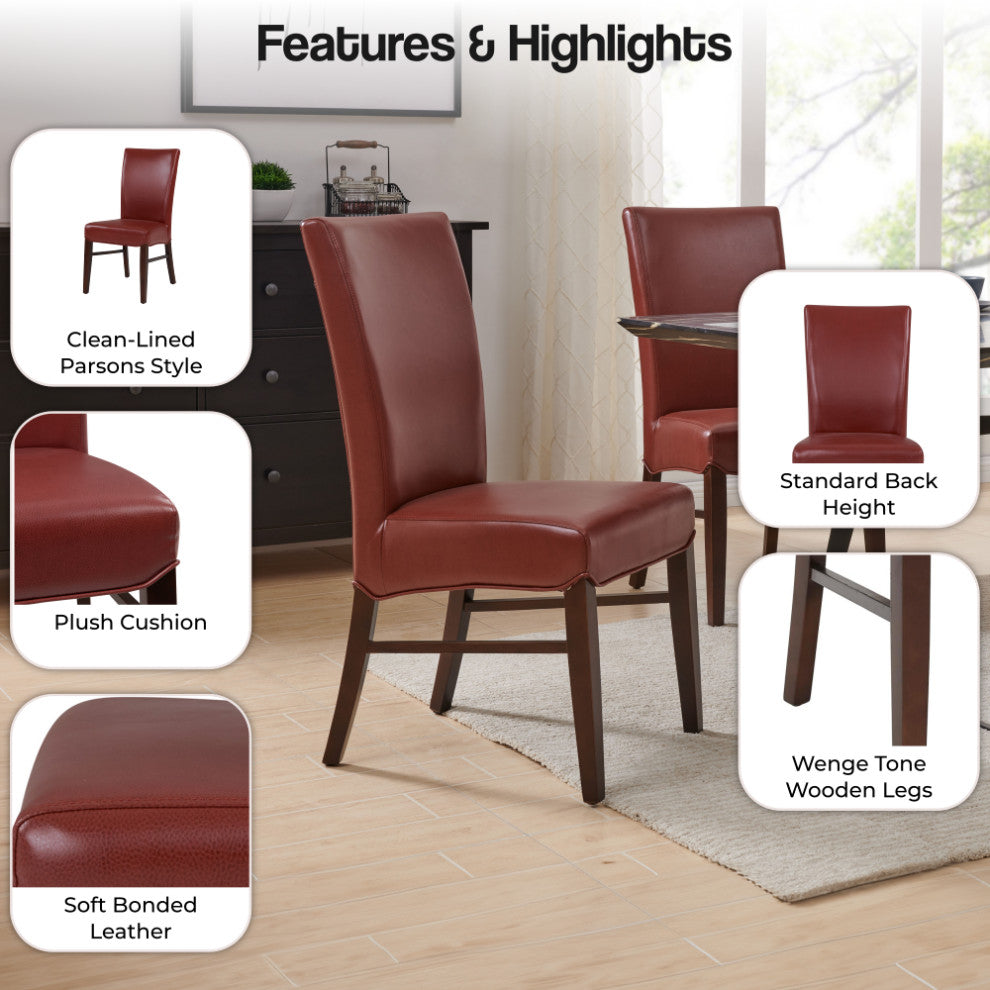 Milton Fabric Dining Side Chair, Pomegranate