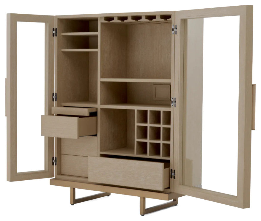Washed Oak Bar Cabinet, Eichholtz Connaught