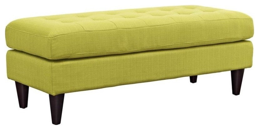 Modern Wheatgrass Empress Upholstered Fabric Bench