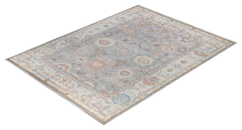 Oushak One-of-a-Kind Hand-Knotted Area Rug Gray, 8'10" x 11'10"