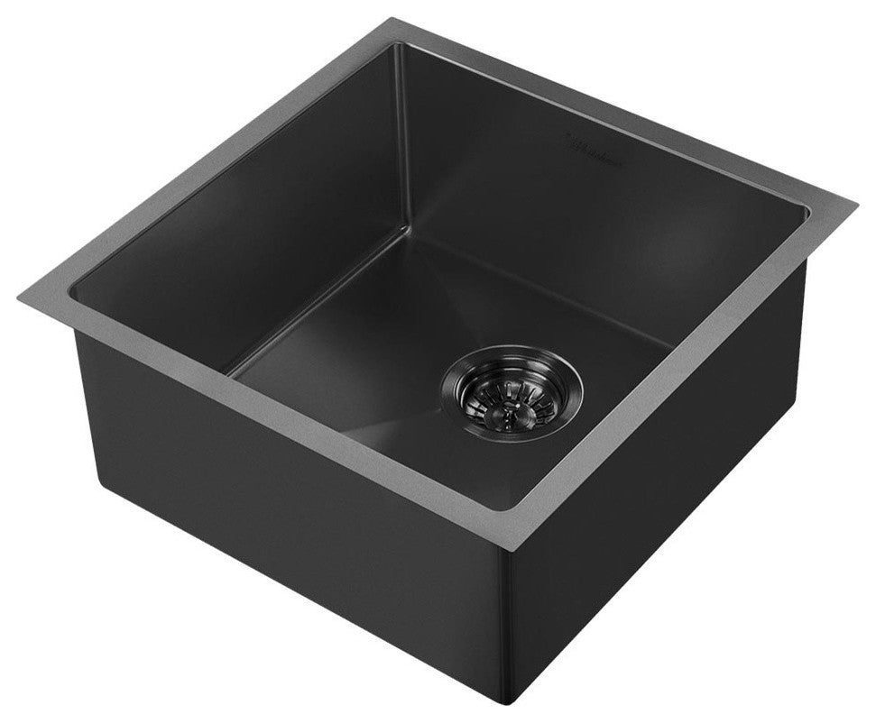 Noah Plus 16 Gauge Single Bowl Matte Textured Dual-Mount Sink Set, Matte Black