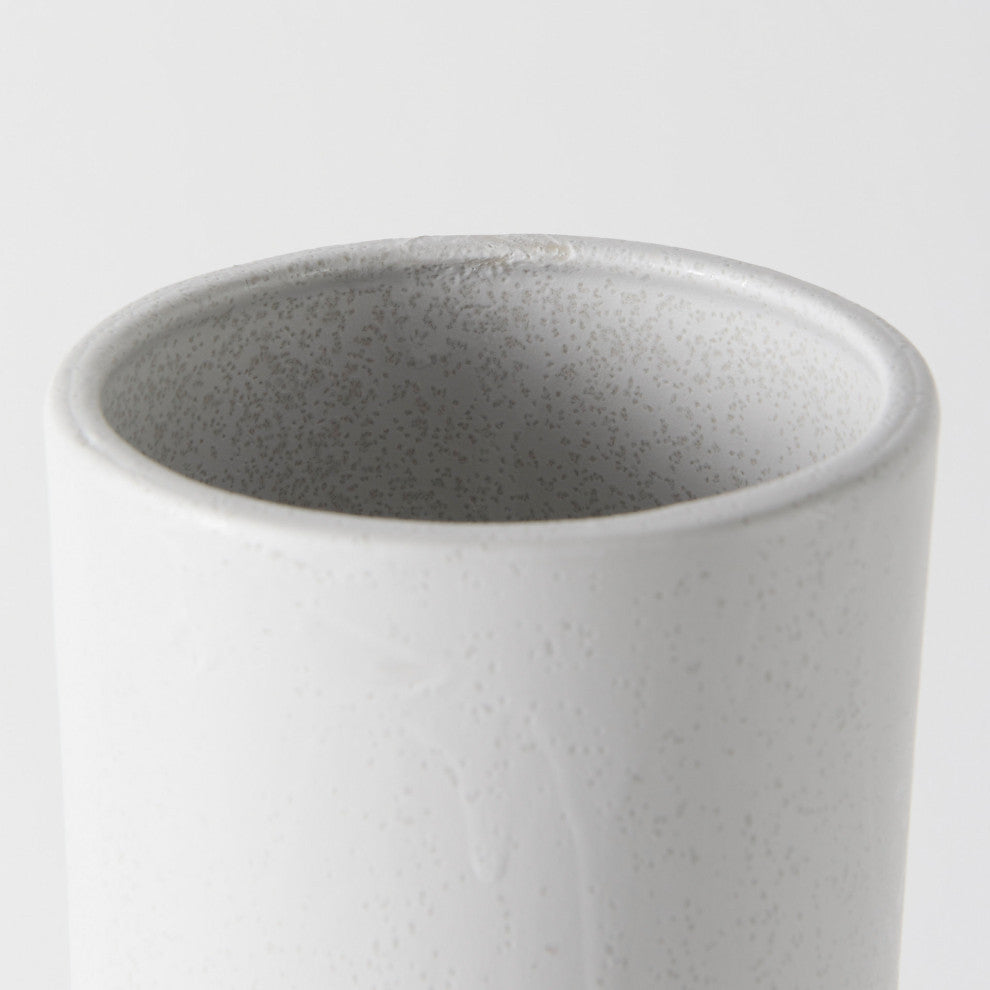 Laforge White Ceramic Vase, 17"
