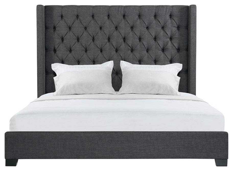 Picket House Furnishings Arden King Tufted Upholstered Bed in Charcoal