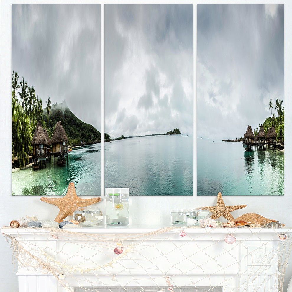 "Amazing Bora Bora Panoramic View" Metal Wall Art, 3 Panels, 36"x28"
