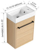 GDF Studio 16" Wall-Mounted Vanity, Ceramic Sink & Soft-Close Cabinet, Light Oak